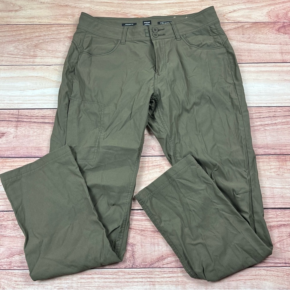 prAna Halle Women’s 8 Reg 32x29 Olive Green Outdoor Hiking Nylon Draw String